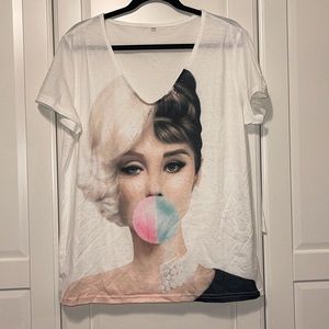 Marilyn Monroe and Audrey Hepburn T-shirt